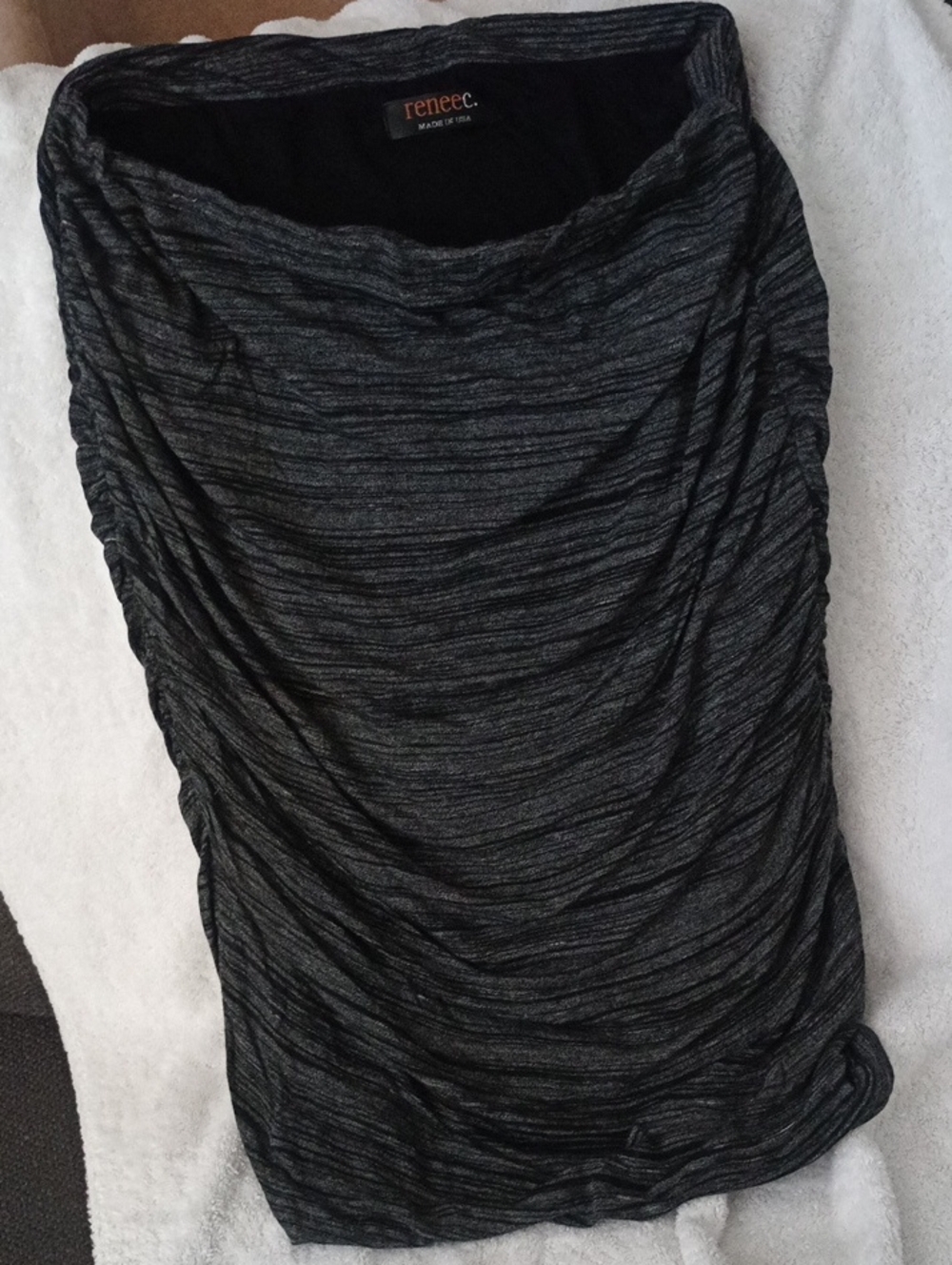 Renee C. Charcoal Ruched Tube Top